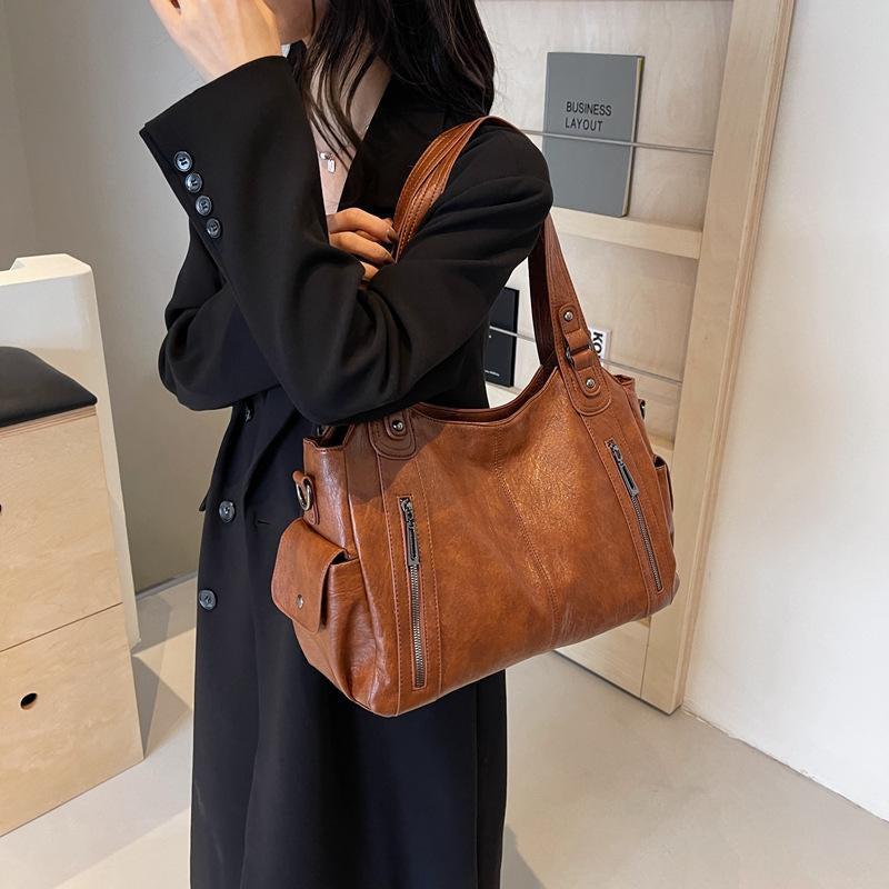 AS6616 Popular Tote Bag, High-End Sense, Large-Capacity Bag, Messenger Women'S Versatile Autumn and Winter, One Shoulder, Hand-Held Underarm Commuting