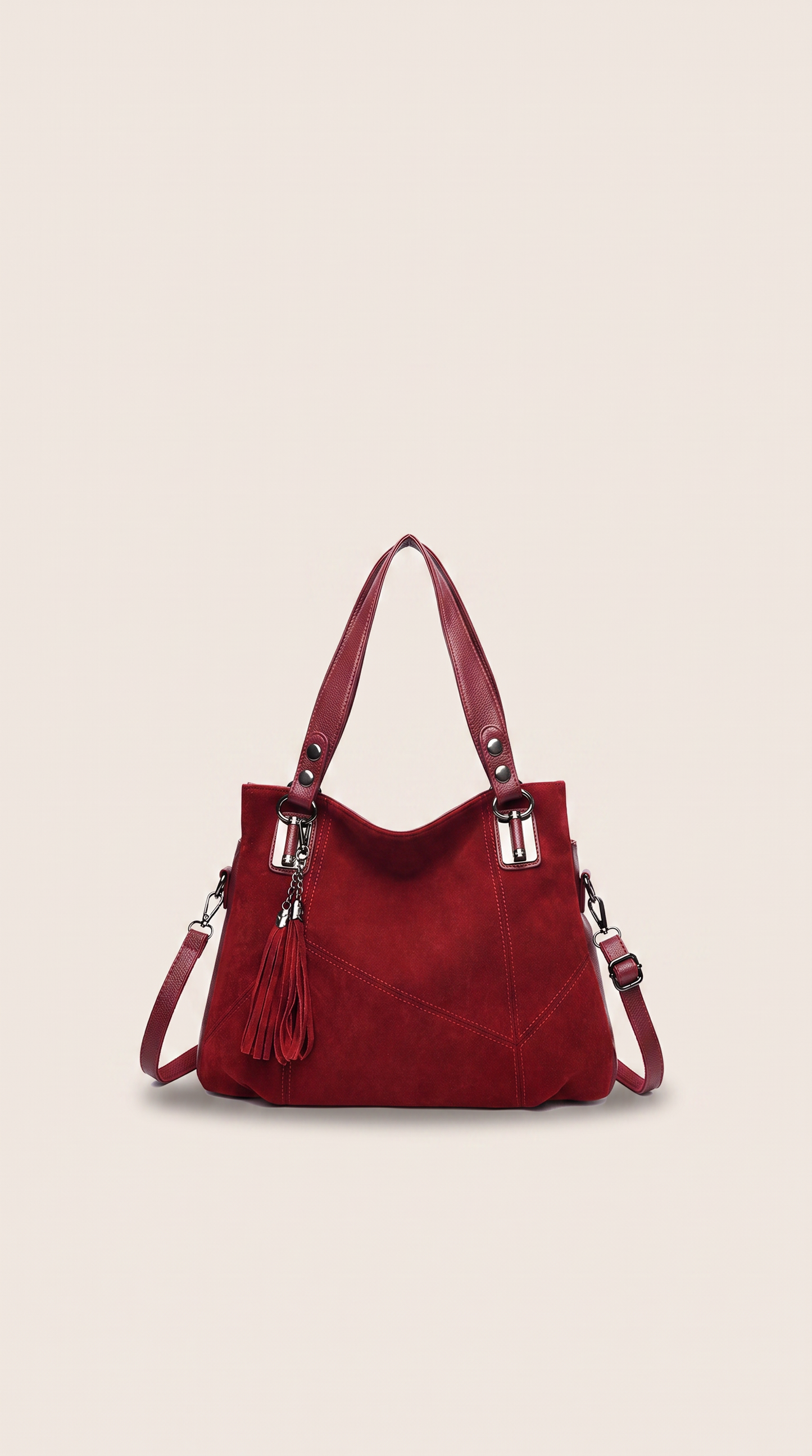 Bolso de mano de ante suave