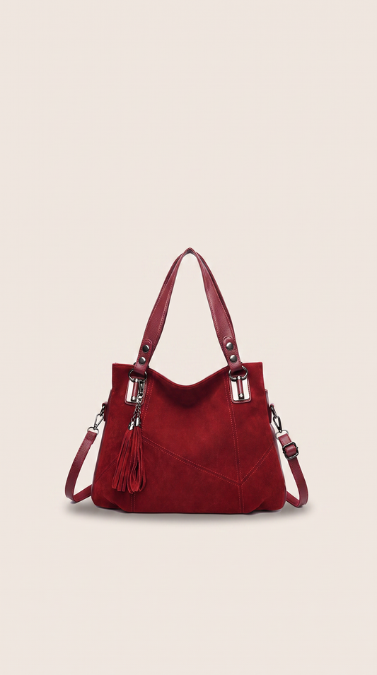 Bolso de mano de ante suave