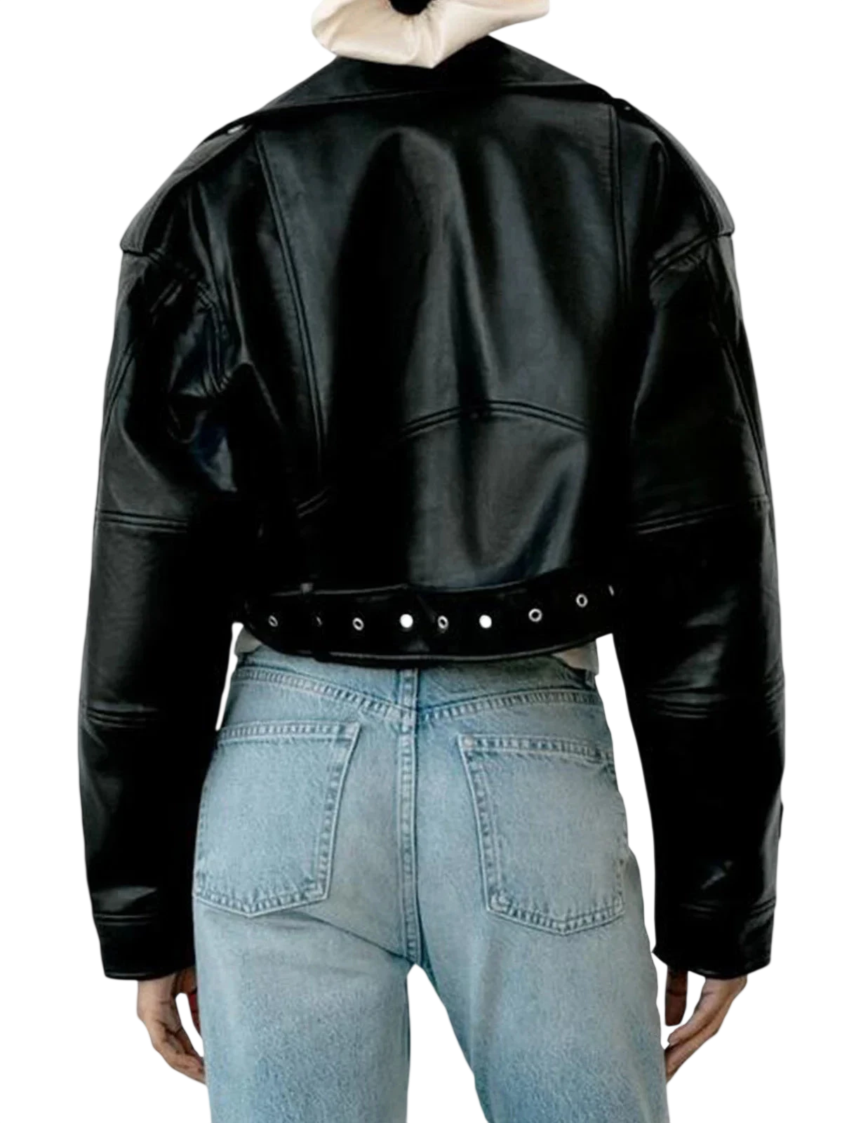 Naye - Chaqueta de mujer de piel sintética PU