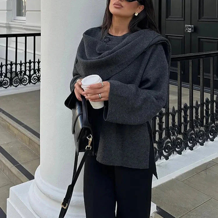 Sara - Chaqueta con cuello bufanda