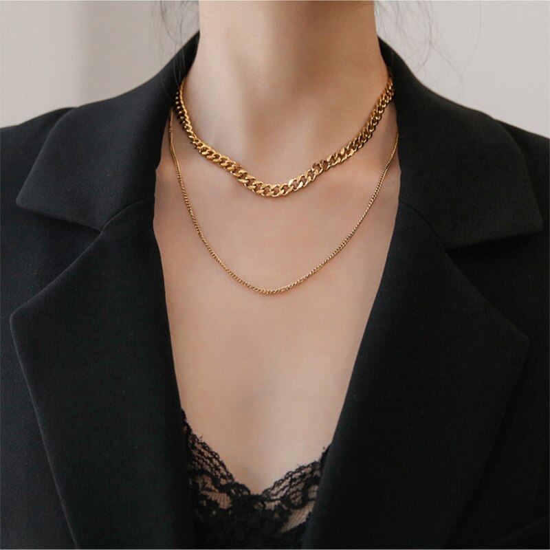 Collar de cadena de doble capa